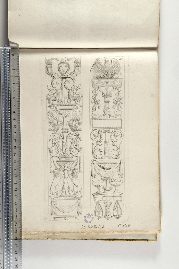motivi decorativi a candelabra (stampa) di Magazzari Giovanni (sec. XIX)