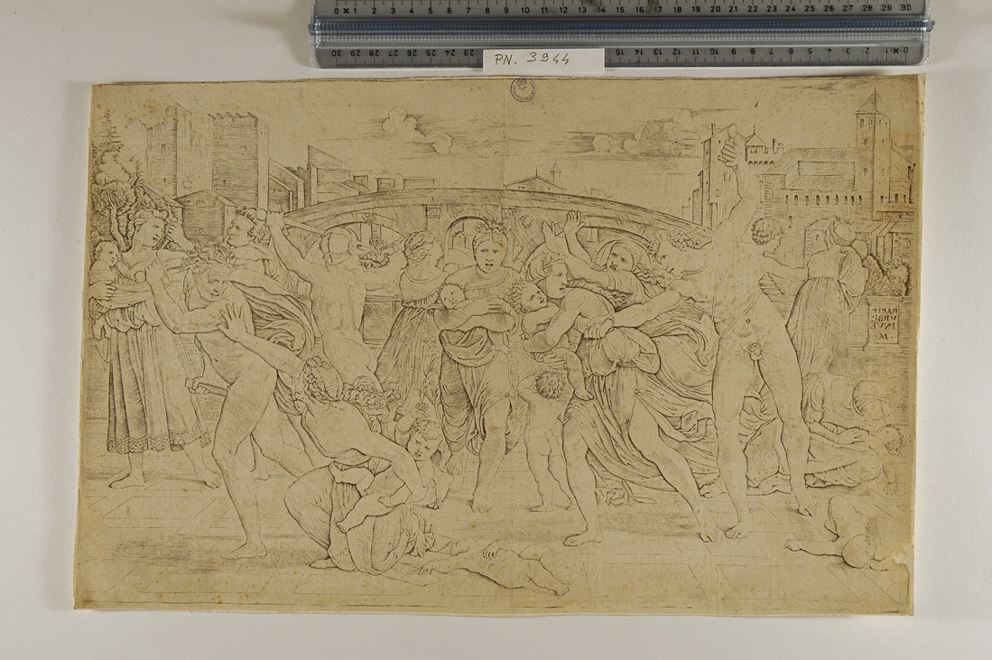 strage degli innocenti (stampa smarginata) di Sanzio Raffaello - ambito italiano (sec. XVI)