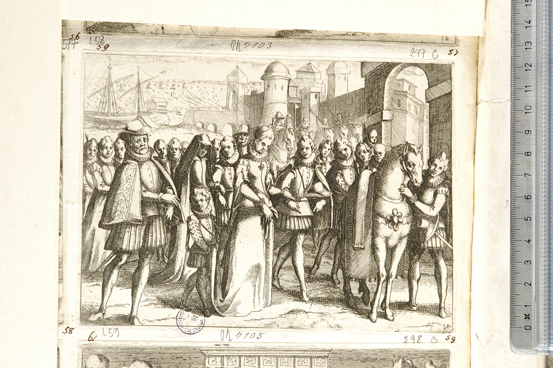 l'arrivo a Valenza (stampa smarginata) di Callot Jacques (sec. XVII)