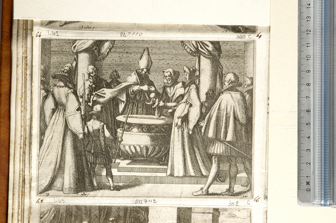 il battesimo del principe di Spagna (stampa smarginata) di Callot Jacques (sec. XVII)