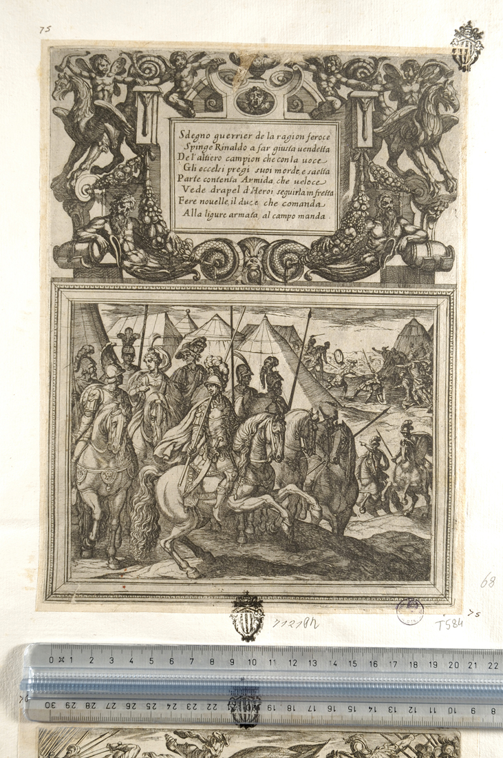 La Gerusalemme Liberata. Canto quinto (stampa smarginata) di Tempesta Antonio (secc. XVI/ XVII)