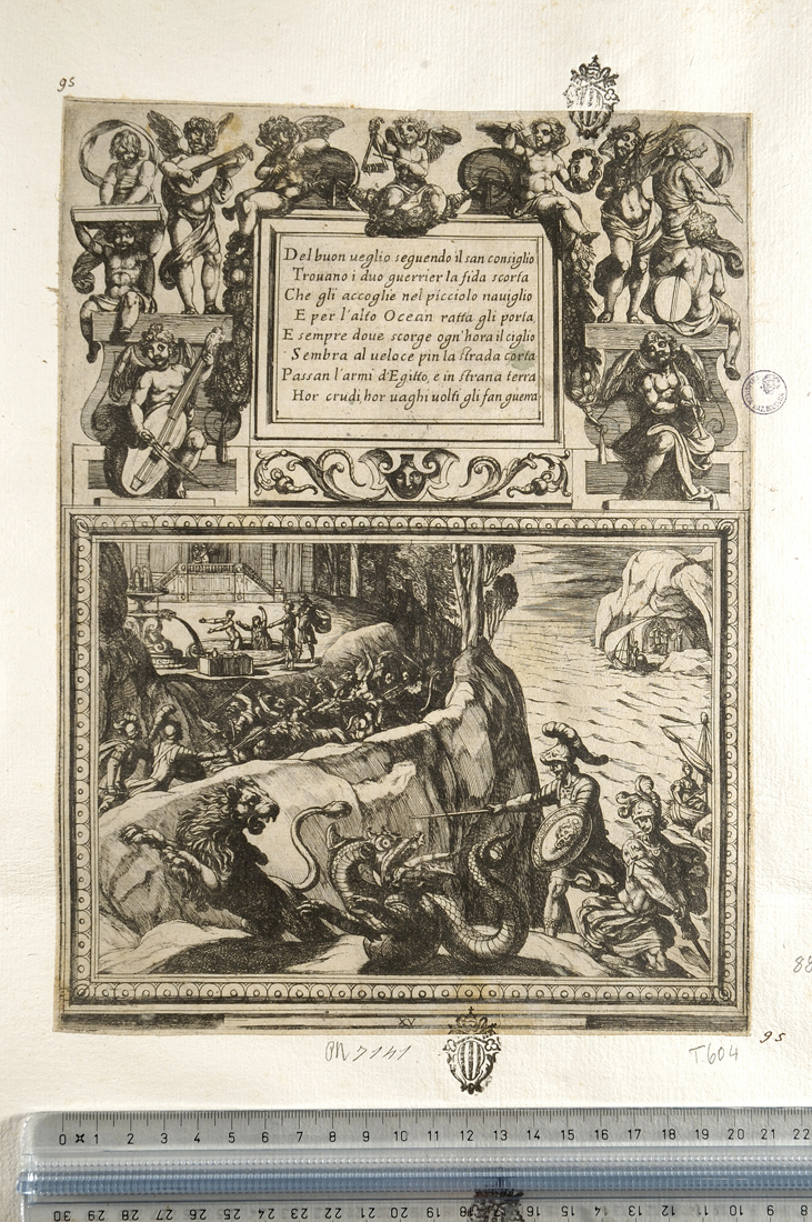 La Gerusalemme Liberata. Canto quindicesimo (stampa smarginata) di Tempesta Antonio (secc. XVI/ XVII)