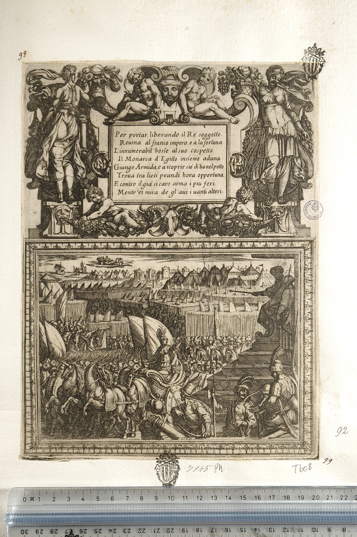 La Gerusalemme Liberata. Canto diciassettesimo (stampa smarginata) di Tempesta Antonio (secc. XVI/ XVII)