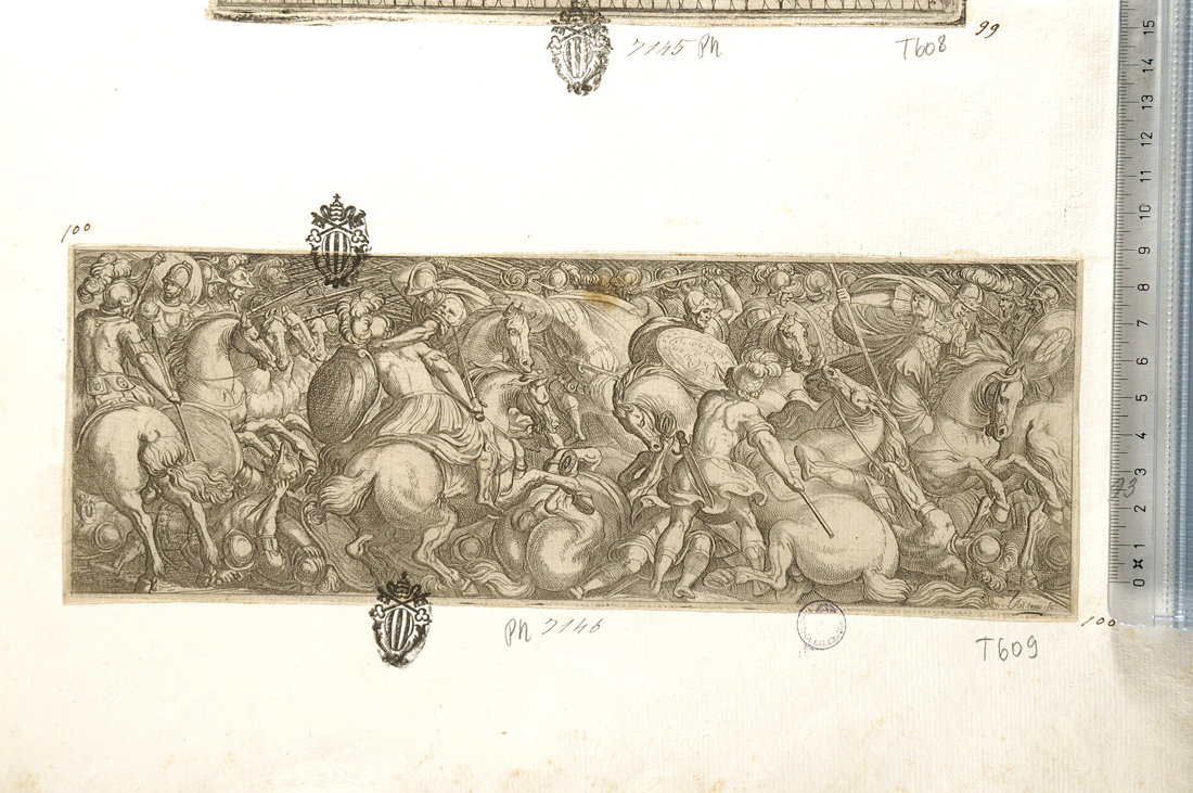 battaglia (stampa smarginata) di Tempesta Antonio (sec. XVI)
