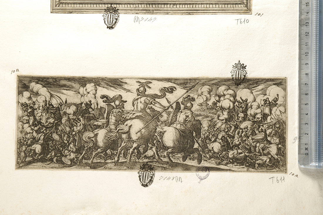 battaglia (stampa smarginata) di Tempesta Antonio (sec. XVI)