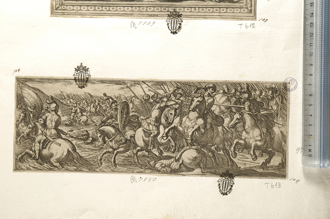 battaglia (stampa smarginata) di Tempesta Antonio (sec. XVI)