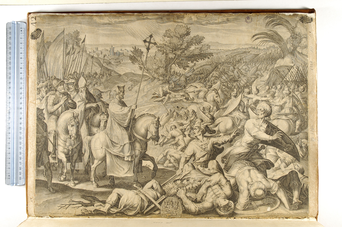 battaglia contro i Turchi (stampa smarginata) di Tempesta Antonio, Villamena Francesco (secc. XVI/ XVII)
