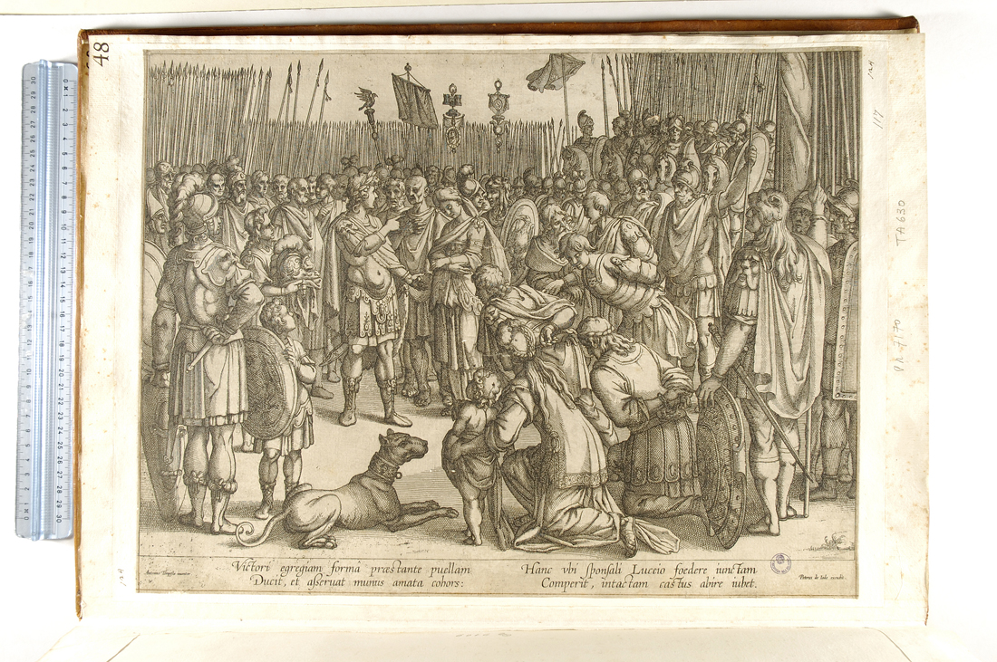 Scipione restituisce intatta a Lucio la prigioniera (stampa smarginata) di Tempesta Antonio - ambito italiano (?) (fine/inizio secc. XVI/ XVII)