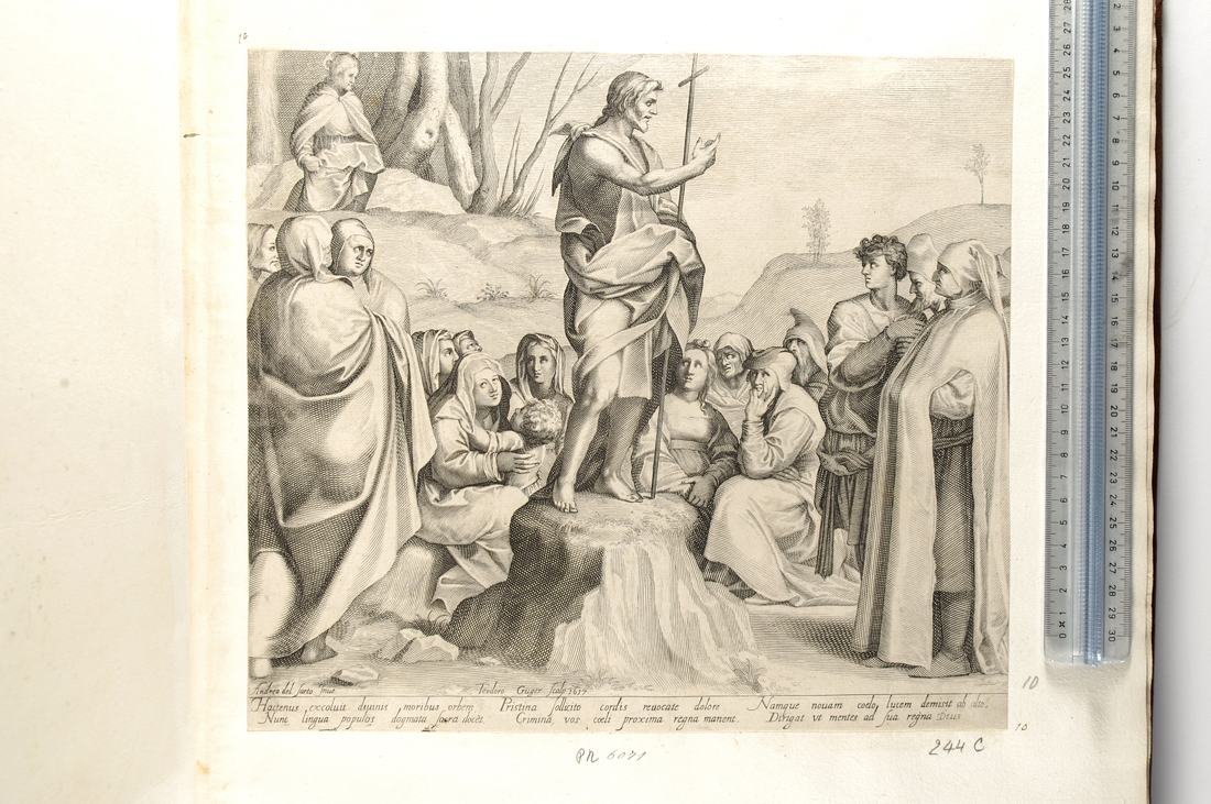 San Giovanni Battista predica nel deserto (stampa smarginata) di Andrea del Sarto, Kruger Dietrich (sec. XVII)