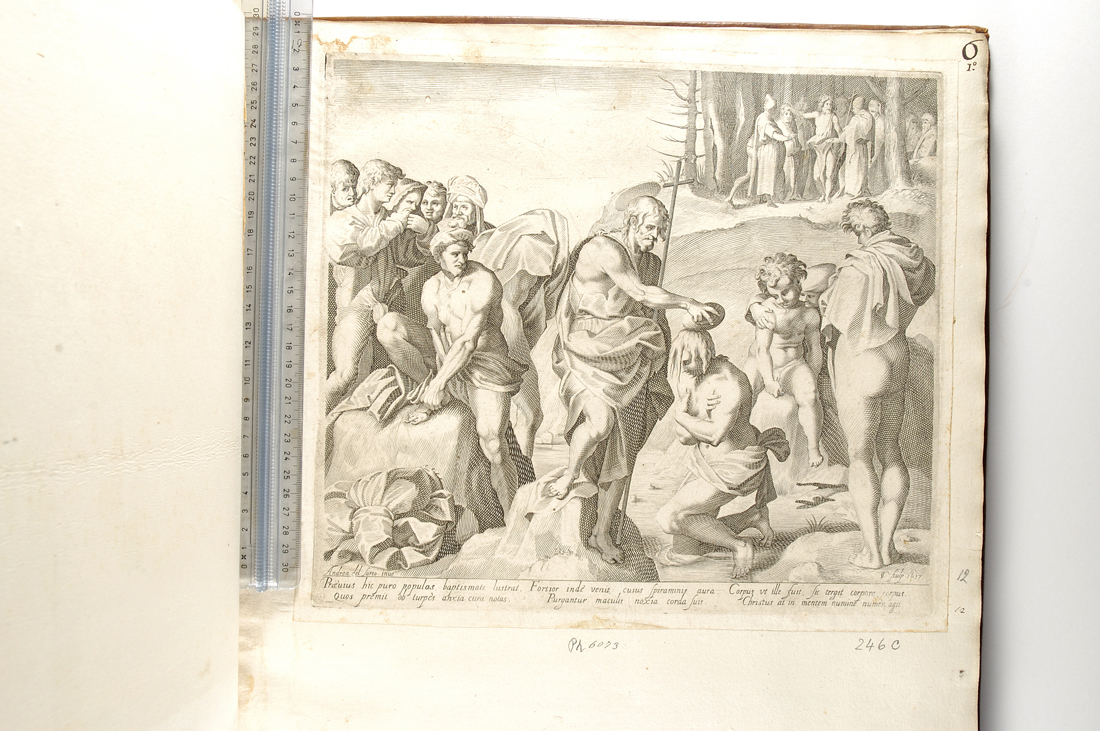 San Giovanni Battista battezza le folle (stampa smarginata) di Andrea del Sarto, Kruger Dietrich (sec. XVII)