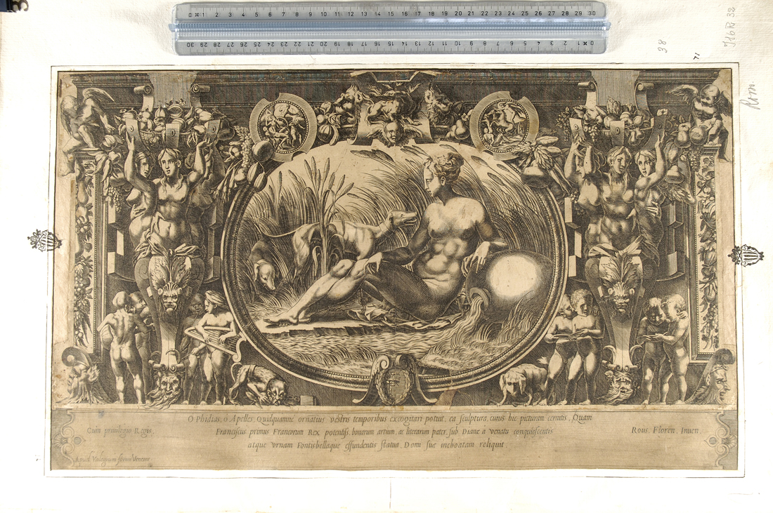 La Ninfa di Fontainebleau (stampa tagliata) di Rosso Fiorentino - ambito veneziano (?) (secc. XVI/ XVII)