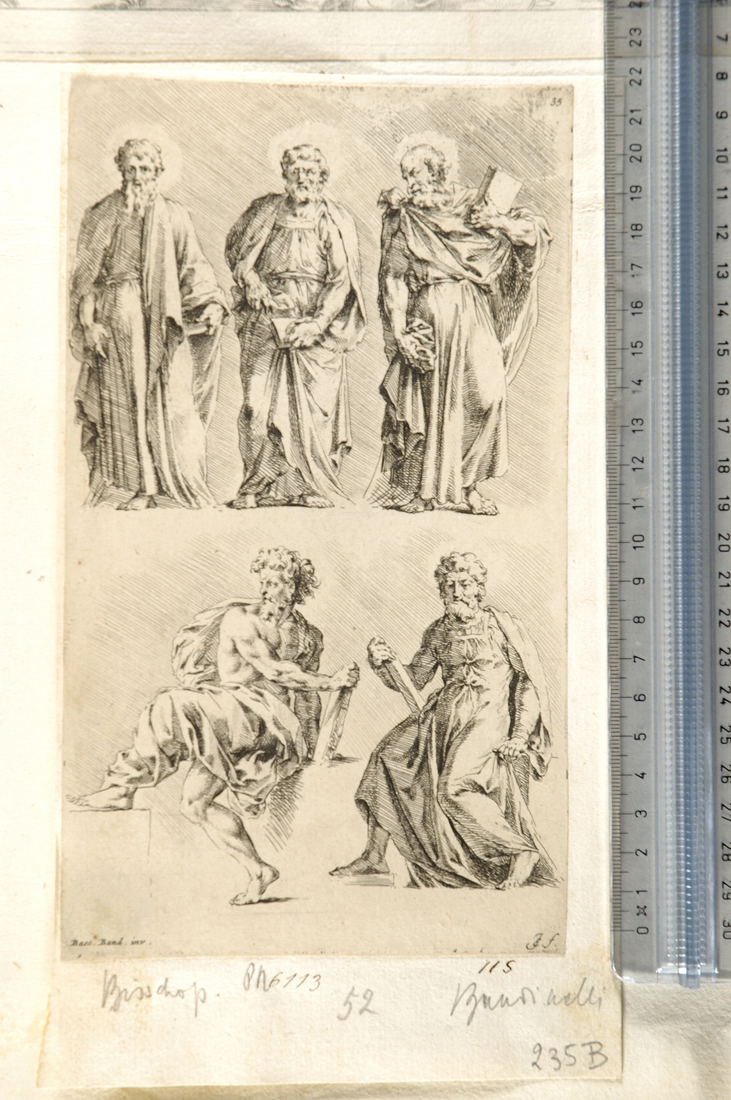 profeti (stampa smarginata) di Bisschop Jan de, Baccio Bandinelli (sec. XVII)
