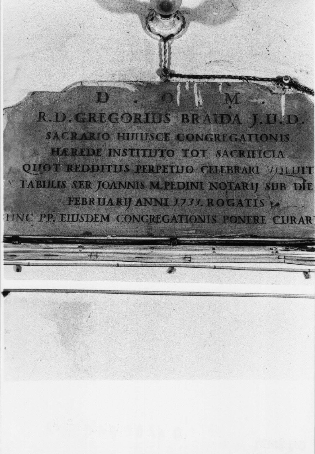 lapide commemorativa - manifattura bolognese (sec. XVIII)