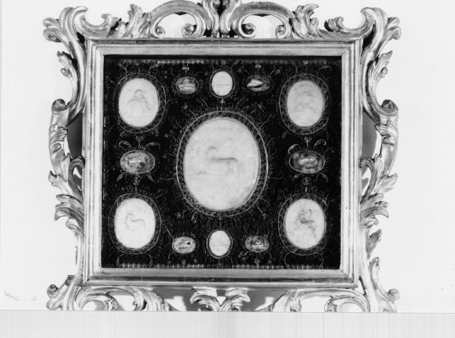 reliquiario - a tabella - manifattura bolognese (sec. XVIII)