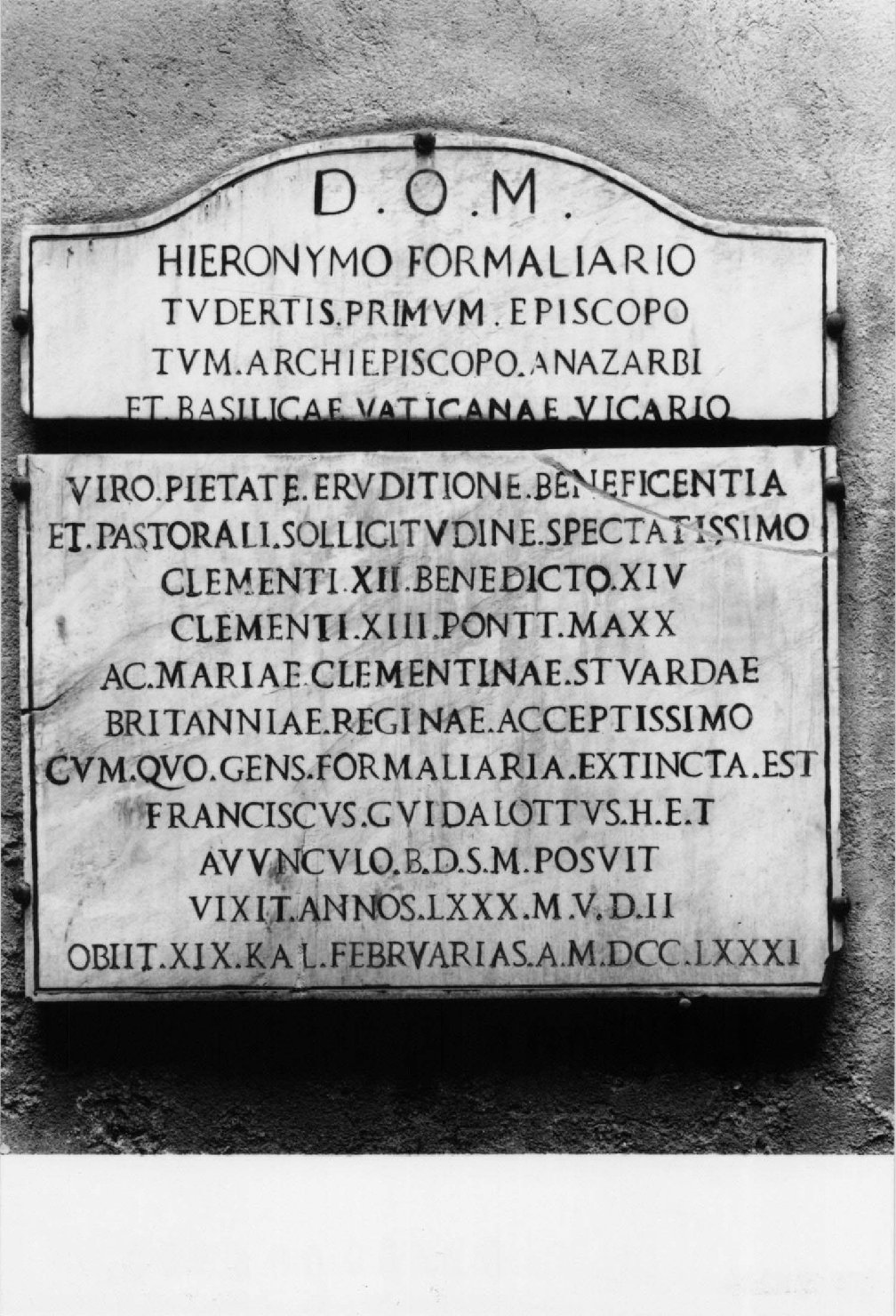 lapide tombale - manifattura emiliana (sec. XVIII)
