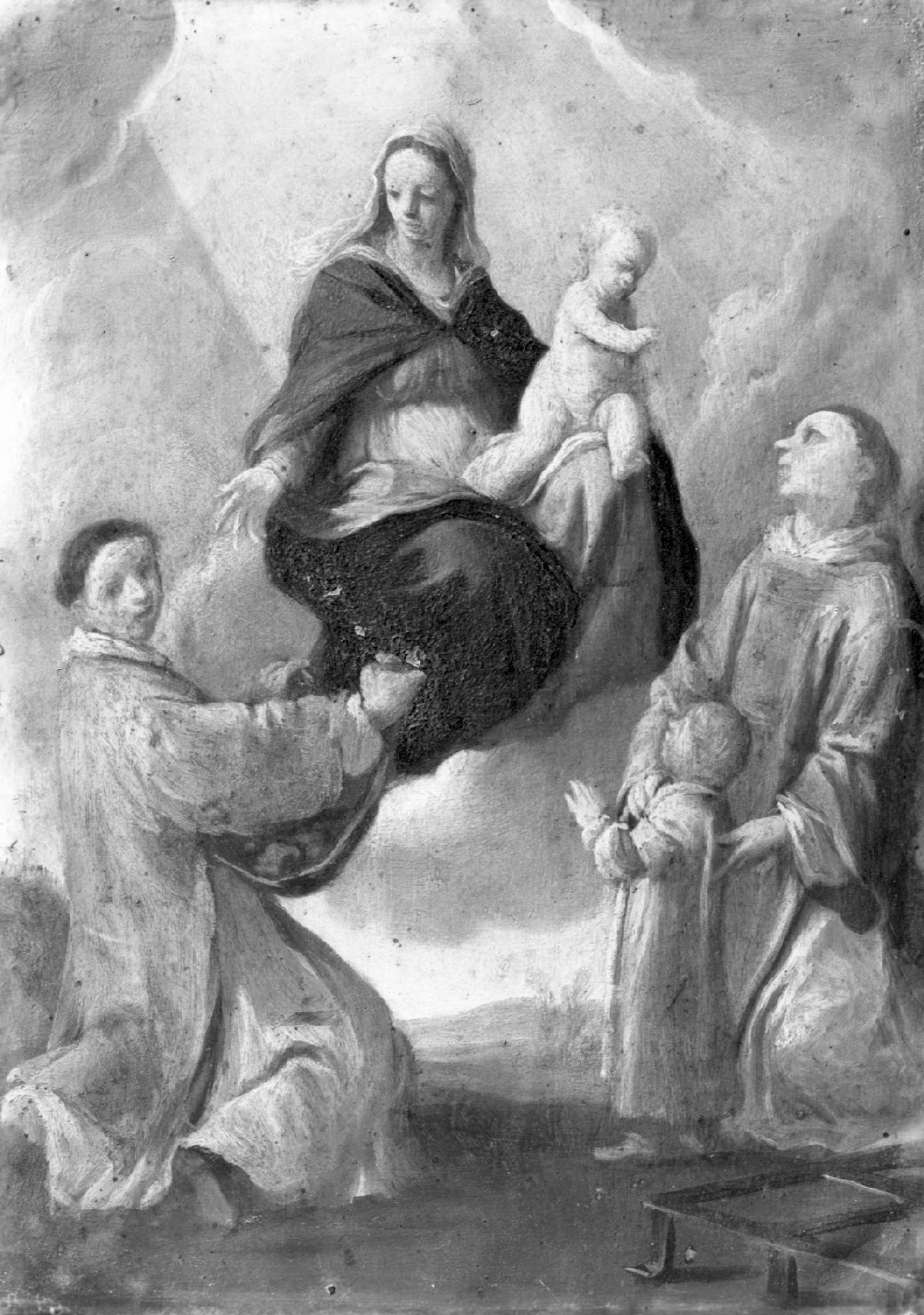 Madonna con Bambino in gloria e due santi (dipinto) di Cittadini Pietro Francesco detto Milanese (sec. XVII)