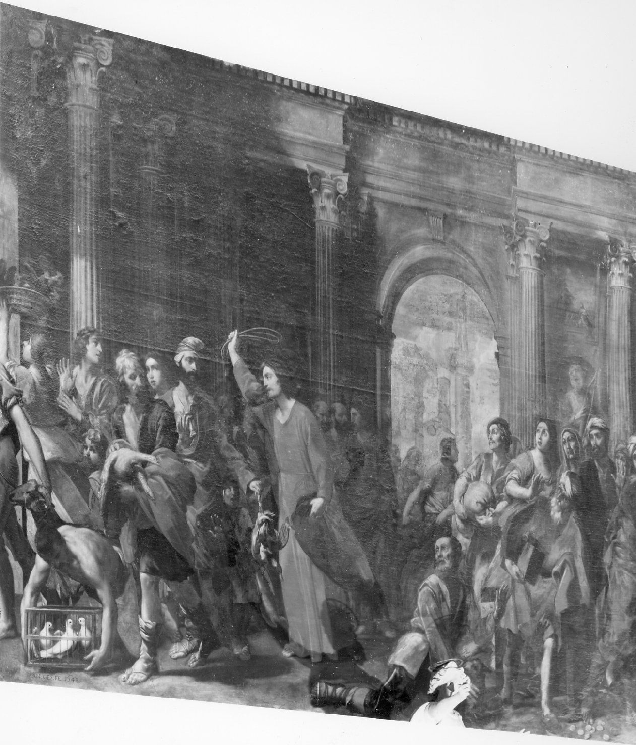 Cristo caccia i mercanti dal tempio (dipinto) di Gessi Francesco (sec. XVII)
