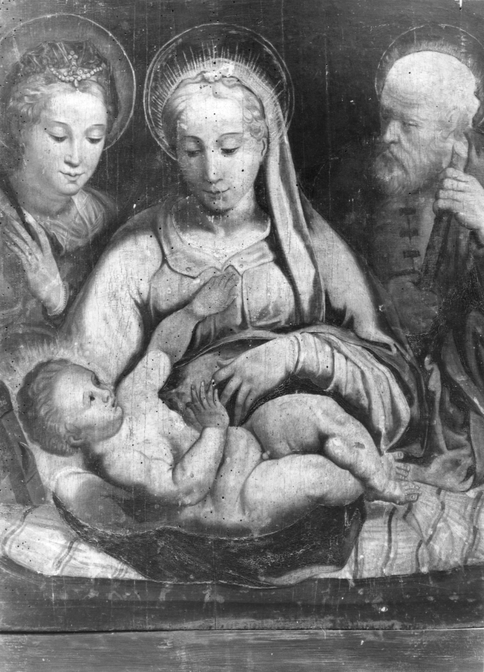 Sacra Famiglia con santa (dipinto) - ambito bolognese (seconda metà sec. XVI)