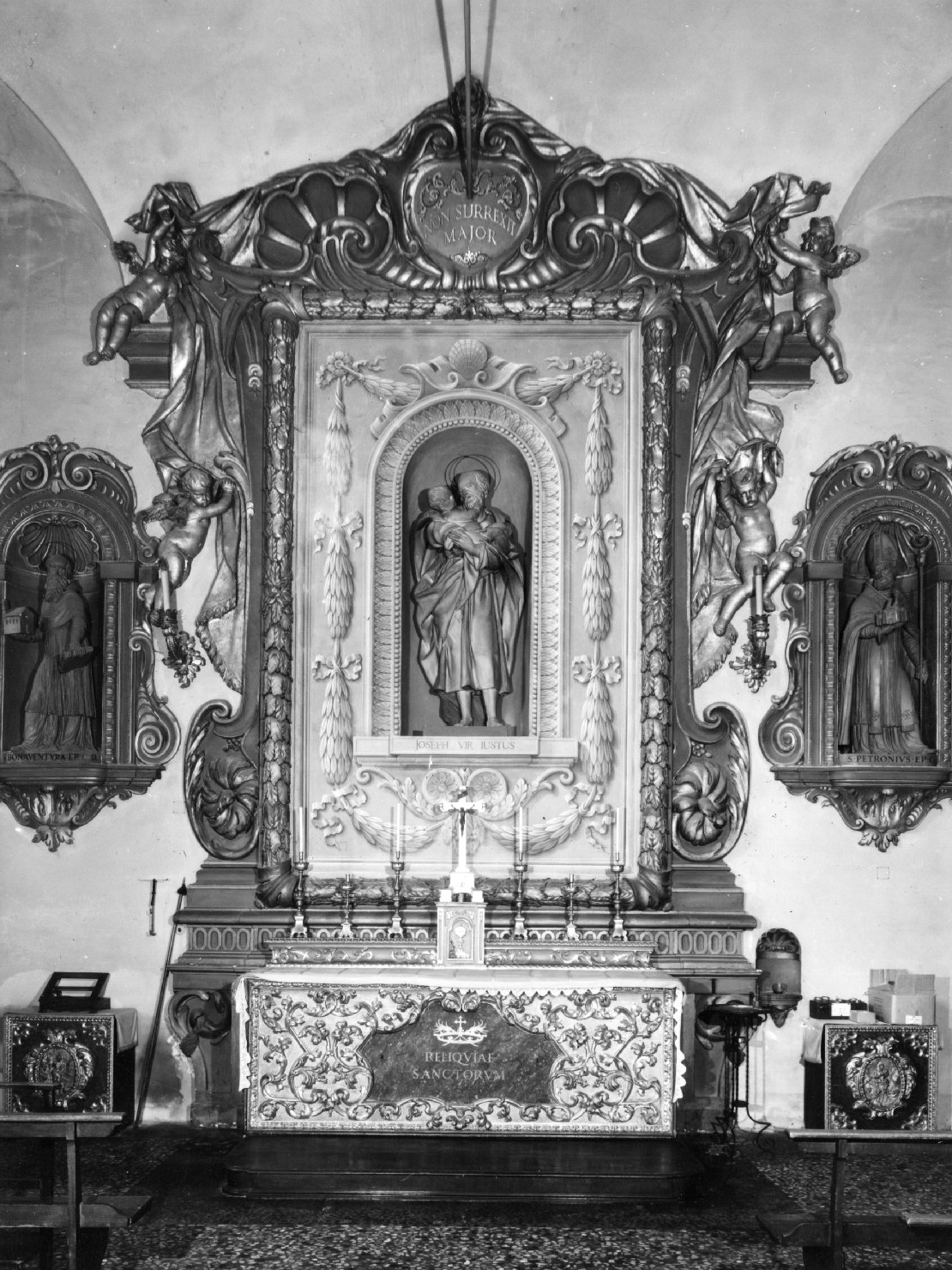 San Giuseppe e Gesù Bambino (statua) di Mazza Giuseppe Maria (attribuito) (sec. XVIII)