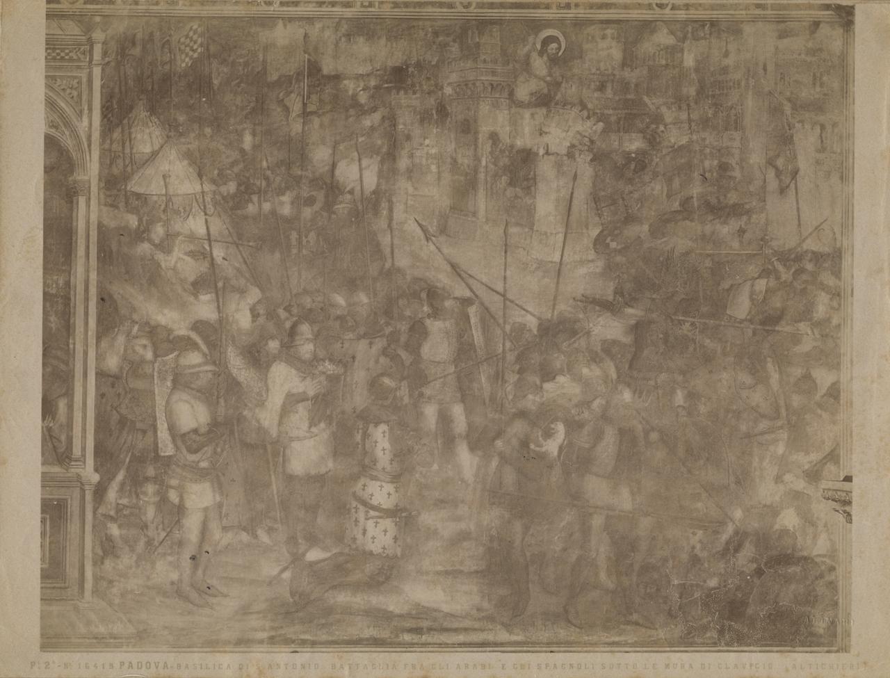 Scena di battaglia - Affreschi (positivo) di Altichiero da Zevio, Avanzi, Jacopo, Fratelli Alinari (ditta) (XIX)