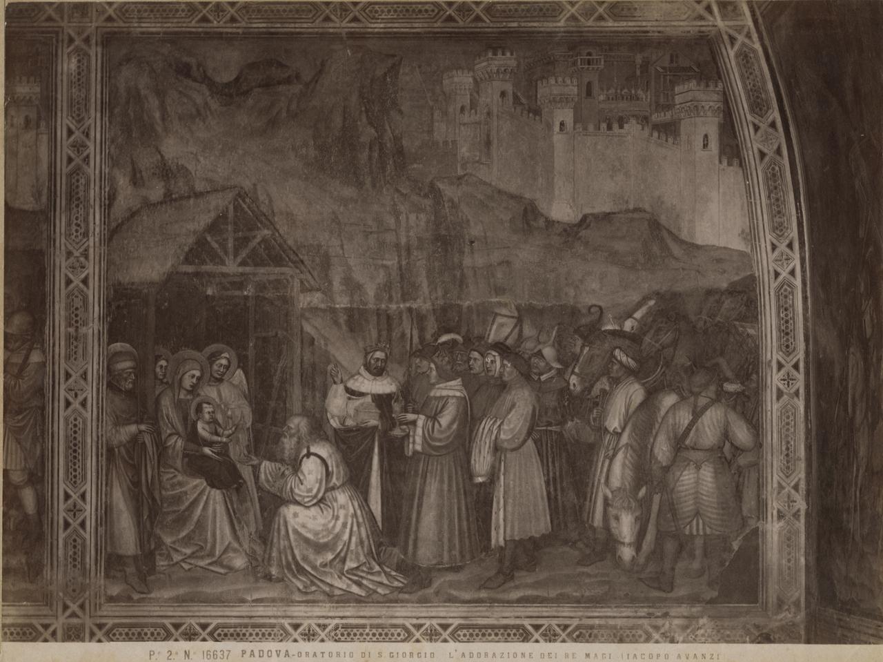 Adorazione dei Magi - Affreschi (positivo) di Altichiero da Zevio (e aiuti), Avanzi, Jacopo (attr), Fratelli Alinari (ditta) (XIX)