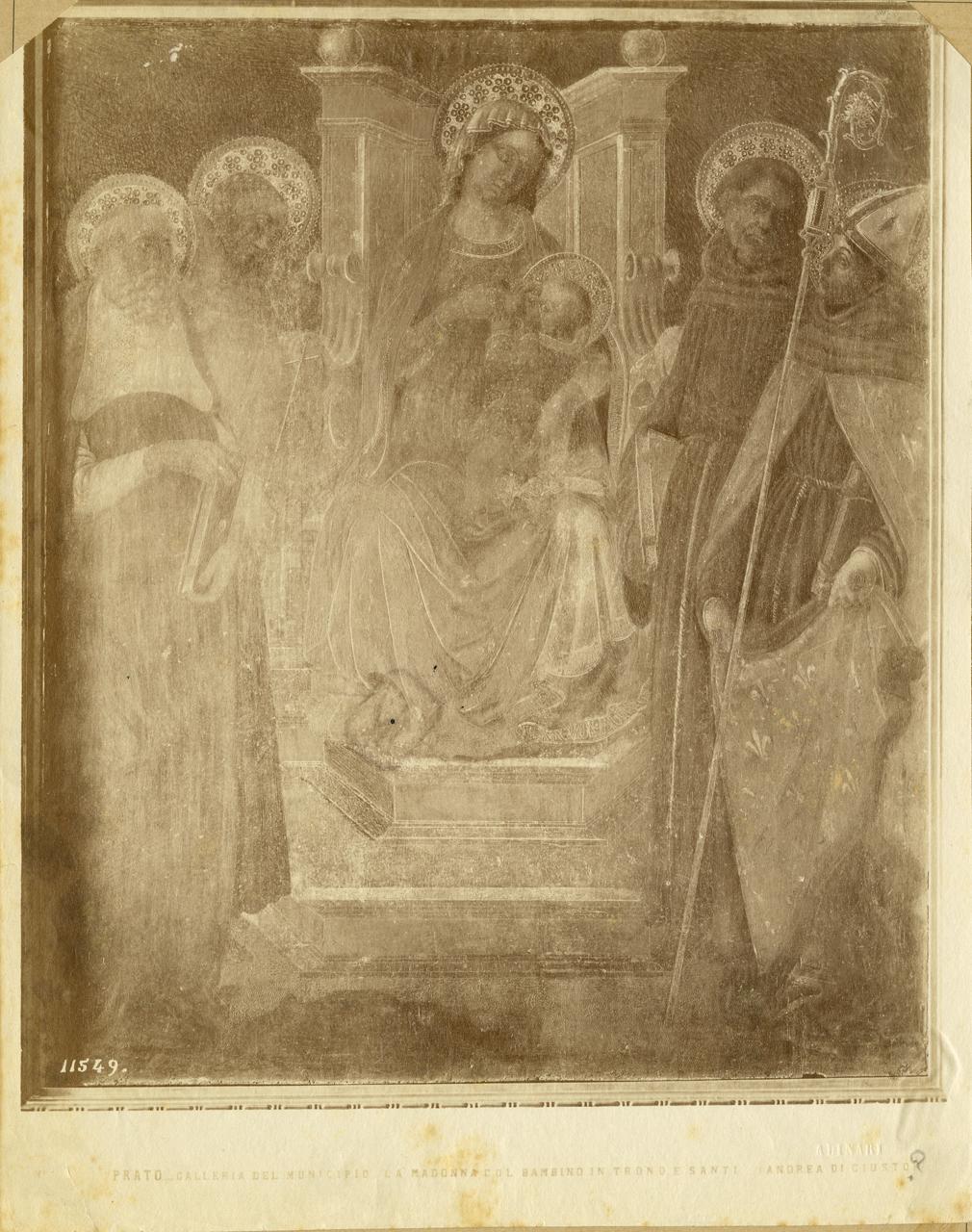 Madonna del latte - Dipinti (positivo) di Botticini, Francesco (attr), Andrea di Giusto (attr), Fra Diamante (attr), Fratelli Alinari (ditta) (XIX)