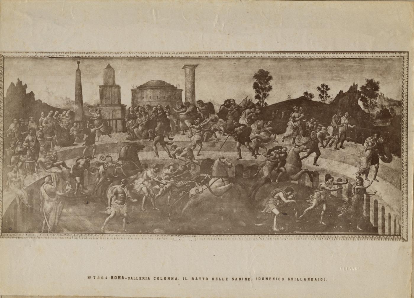 Il ratto delle Sabine - Dipinti (positivo) di Bartolomeo di Giovanni (attr), Ghirlandaio, Domenico (attr), Fratelli Alinari (ditta) (XIX)