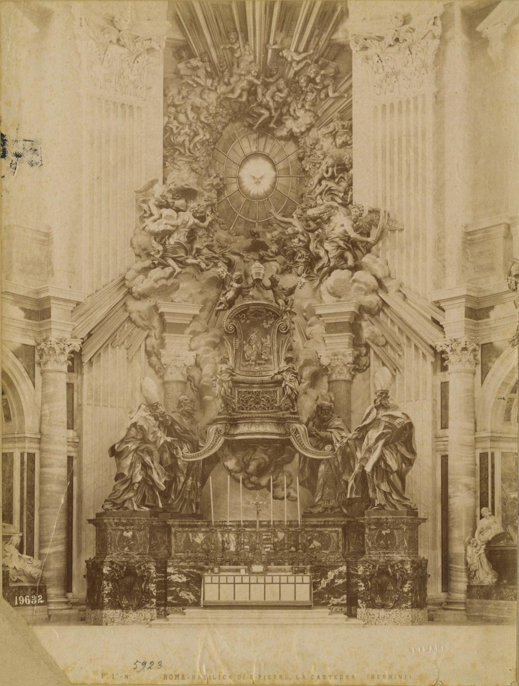 Cattedra - Sculture (positivo) di Bernini, Gian Lorenzo, Fratelli Alinari (XIX/ XX)