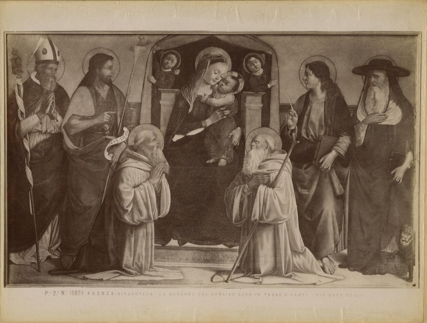 Madonna con Bambino e Santi - Dipinti (positivo) di Biagio d'Antonio, Bertucci, Giovanni Battista (attr), Fratelli Alinari (attr) (XIX/ XX)