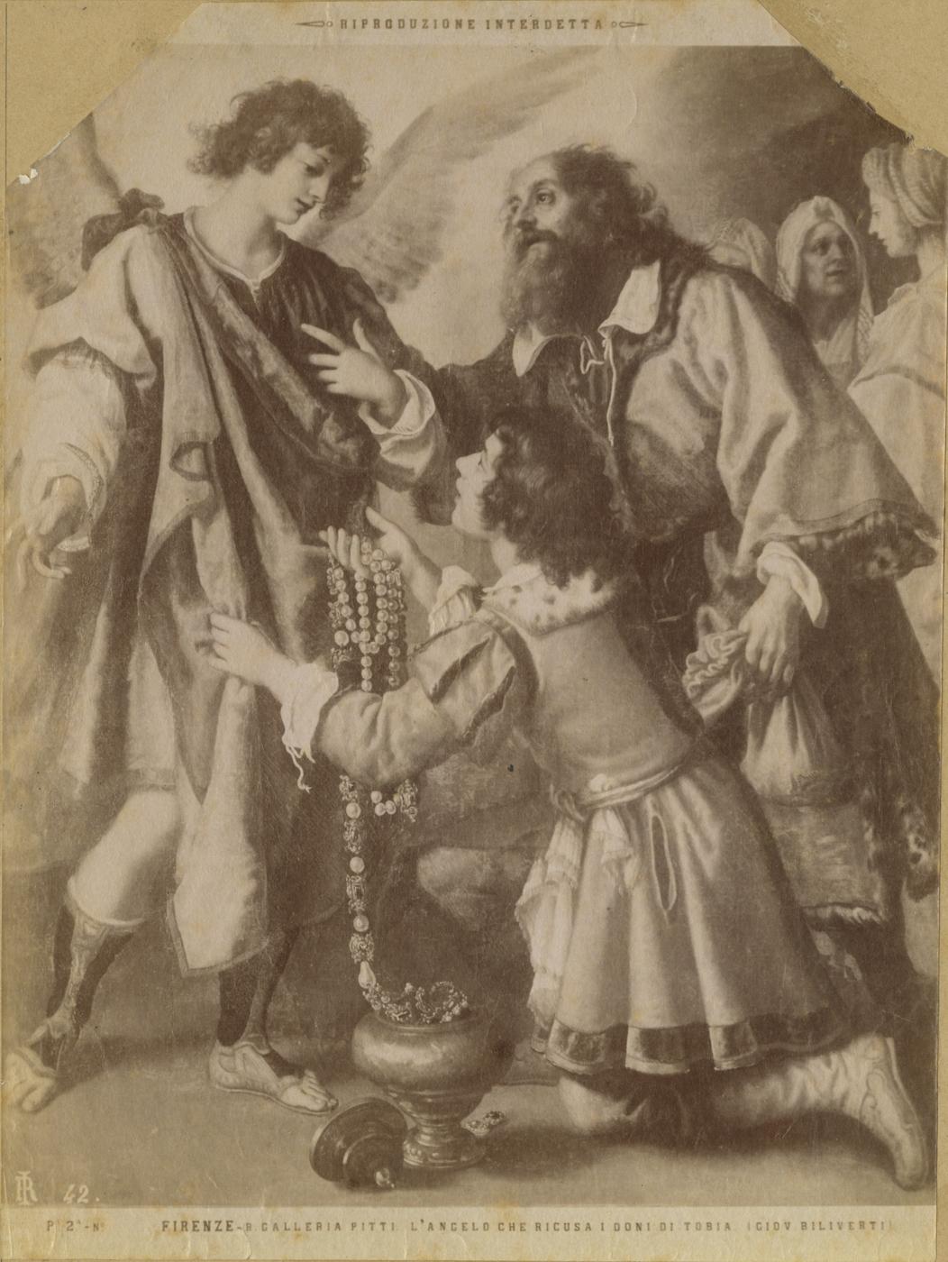 Tobia e il padre offrono doni all'angelo- Dipinti (positivo) di Bilivert, Giovanni, Fratelli Alinari (ditta) (XIX)