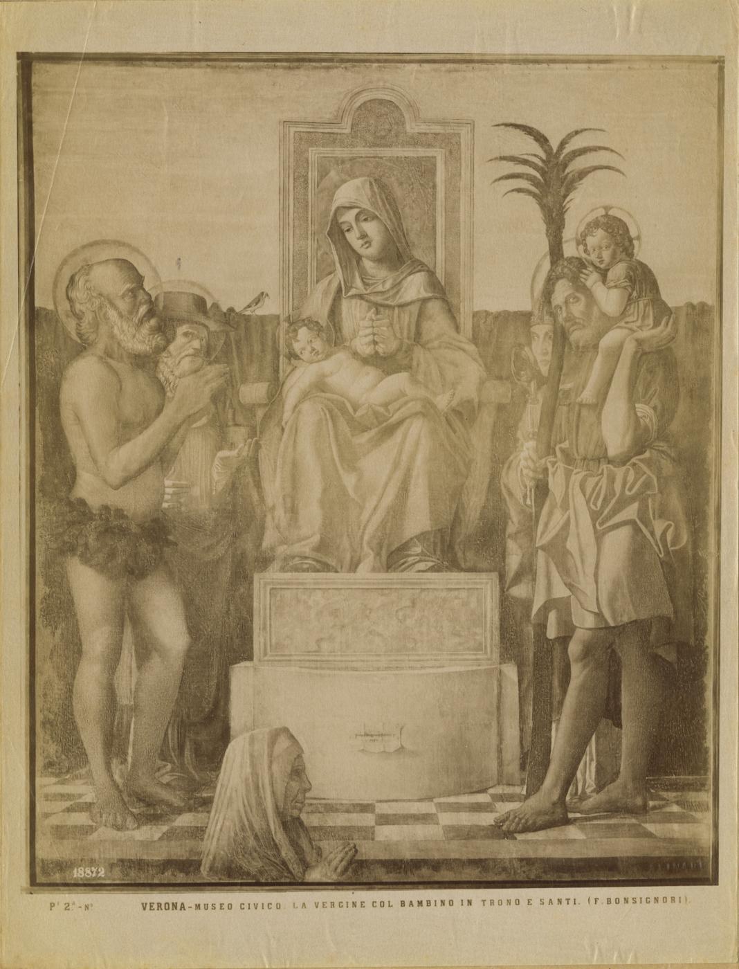 Madonna con Bambino e Santi - Dipinti (positivo) di Bonsignori, Francesco, Fratelli Alinari (ditta) (XIX/ XX)