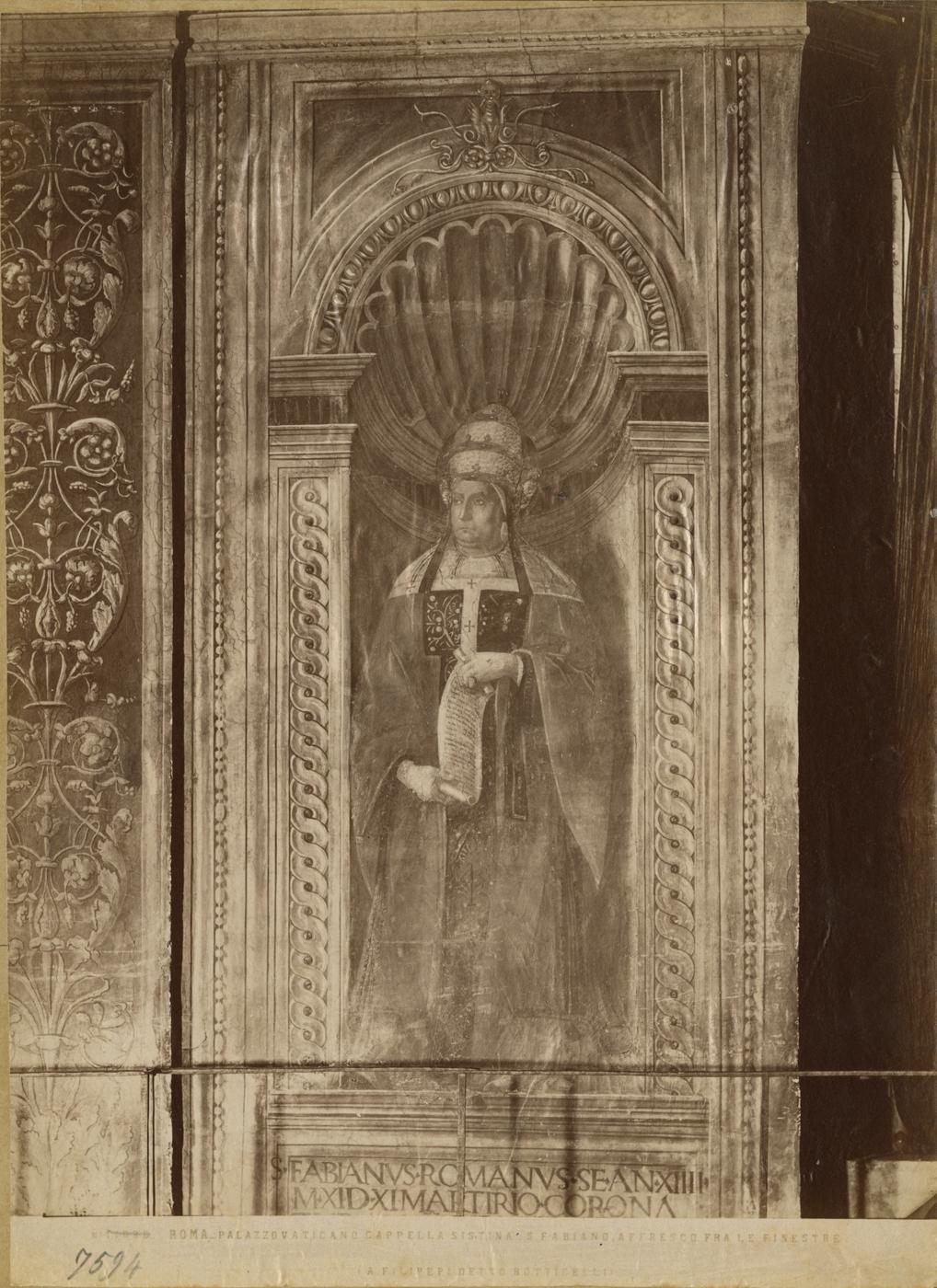 Ritratti di papi - Affreschi (positivo) di Botticelli, Sandro (attr), Fratelli Alinari (ditta) (XIX)