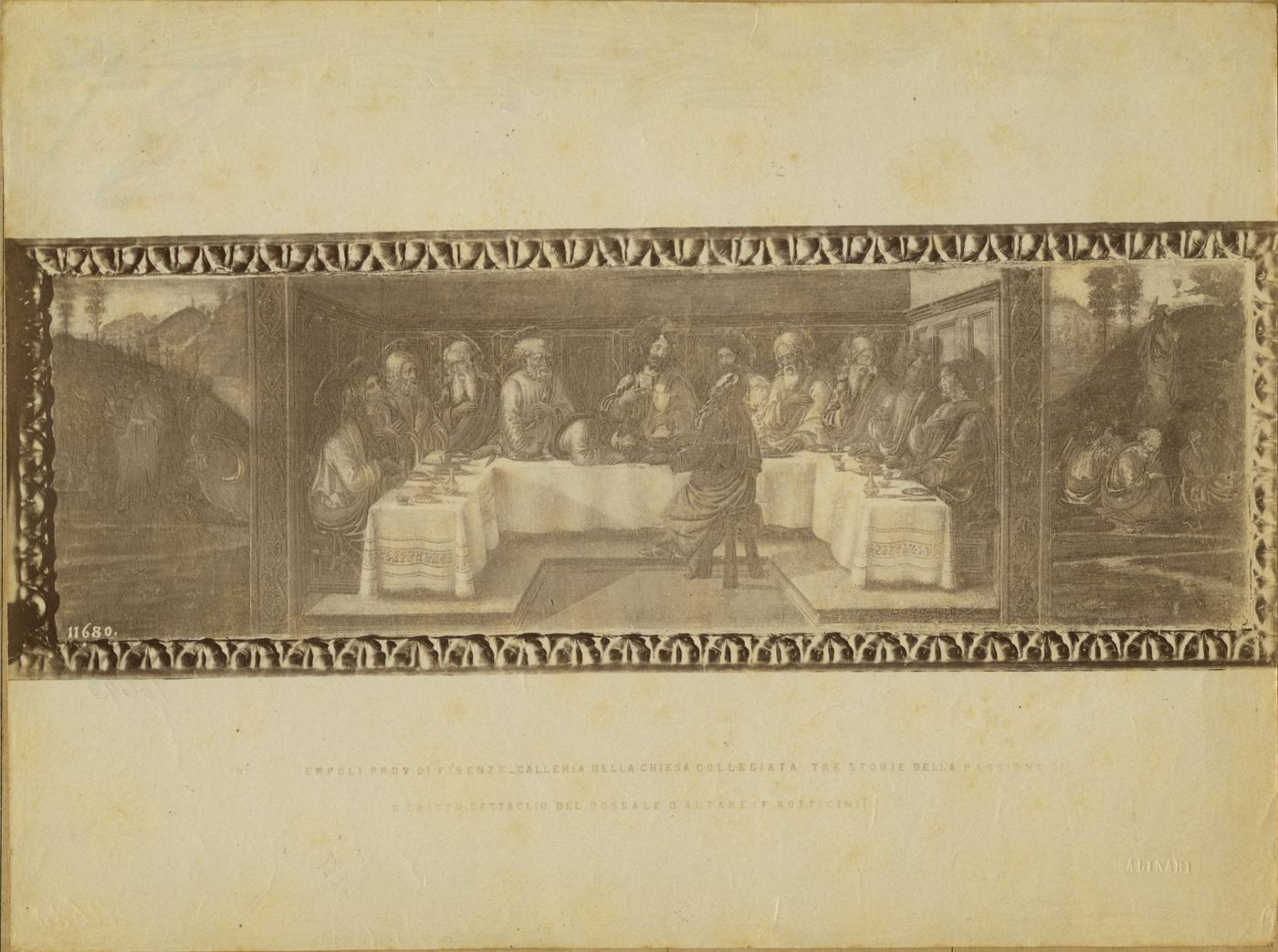 Tabernacolo del Sacramento - Ultima cena - Dipinti (positivo) di Botticini, Francesco, Fratelli Alinari (ditta) (XIX)