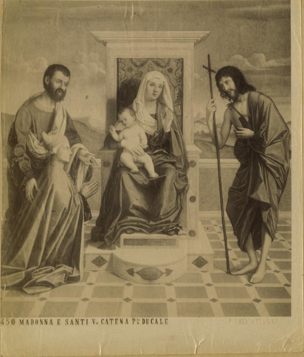 Madonna con Bambino e Santi - Dipinti (positivo) di Catena, Vincenzo, Ditta Paolo Salviati (XIX/ XX)