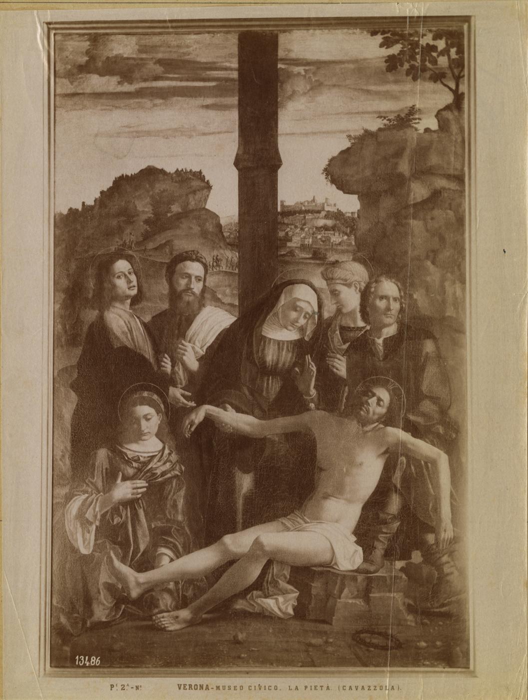 Compianto sul Cristo morto - Dipinti (positivo) di Cavazzola, Fratelli Alinari (XIX)