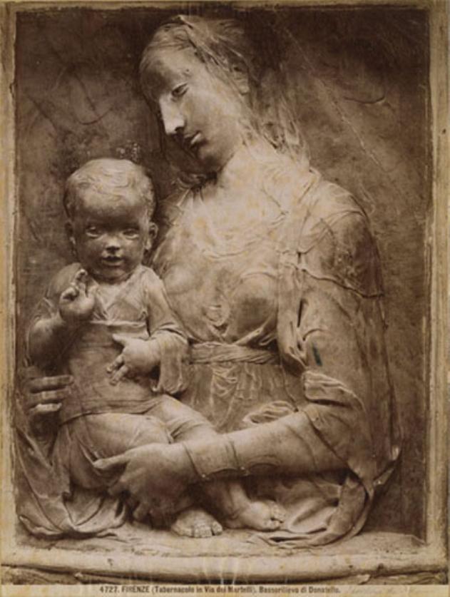 Madonna col Bambino - Sculture (positivo) di Da Settignano, Desiderio (cerchia), Donatello (attr), Brogi, Giacomo (attr) (XX)