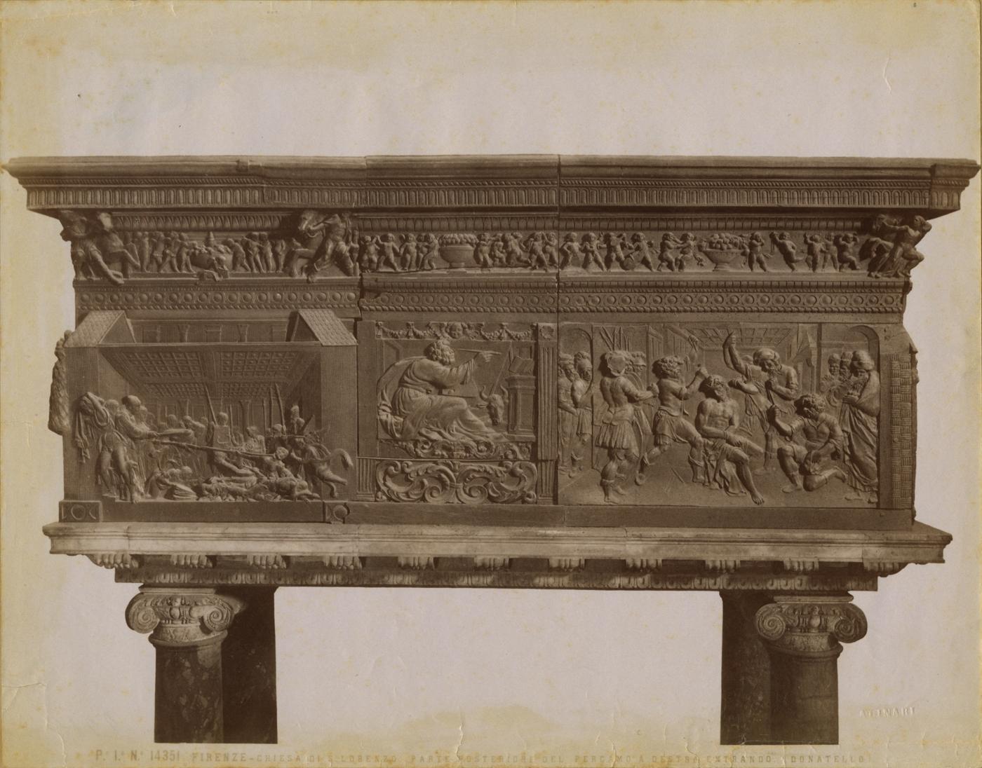 Pulpito di San Lorenzo - Sculture - Pulpiti (positivo) di Donatello (e aiuti), Fratelli Alinari (ditta) (XIX/ XX)