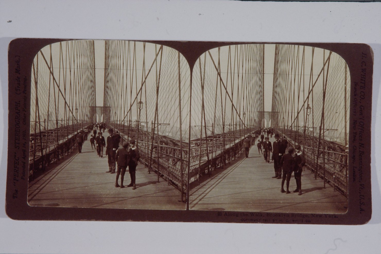 Veduta animata del Ponte di Brooklyn - New York (positivo) di H.C. White Co (ditta) (XX)