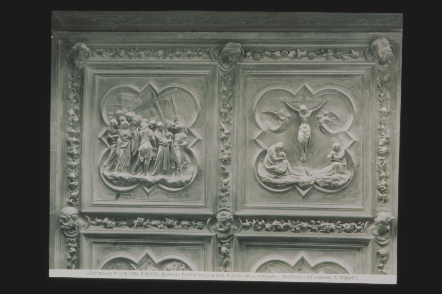 Porte bronzee - Sculture (diapositiva) di Ghiberti, Lorenzo, Alinari, Fratelli (ditta), F.lli Alinari S.p.A. - Istituto di Edizioni Artistiche (ditta) (XX)
