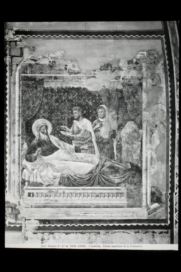 Giotto/ La cura di S. Francesco/ Basilica superiore/ Assisi (diapositiva) di Bondone Giotto detto Giotto, Alinari, Fratelli, Alinari I.D.E.A (XX)