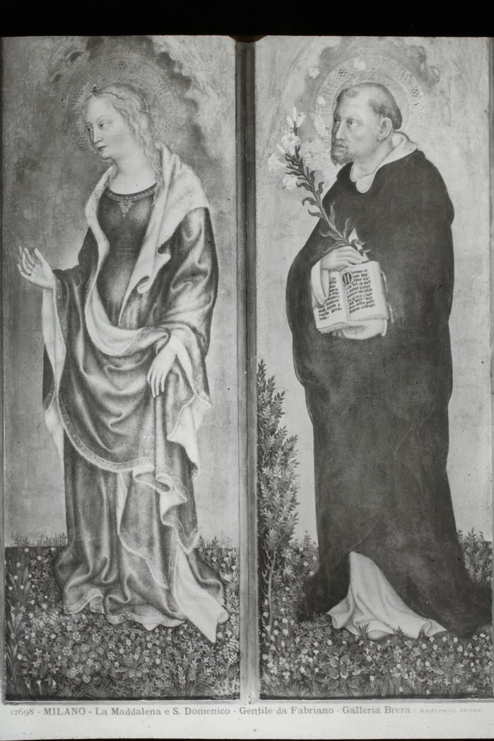 Tavole - La Maddalena e S. Domenico (diapositiva) di Gentile da Fabriano, Anderson, Domenico (XIX/ XX)