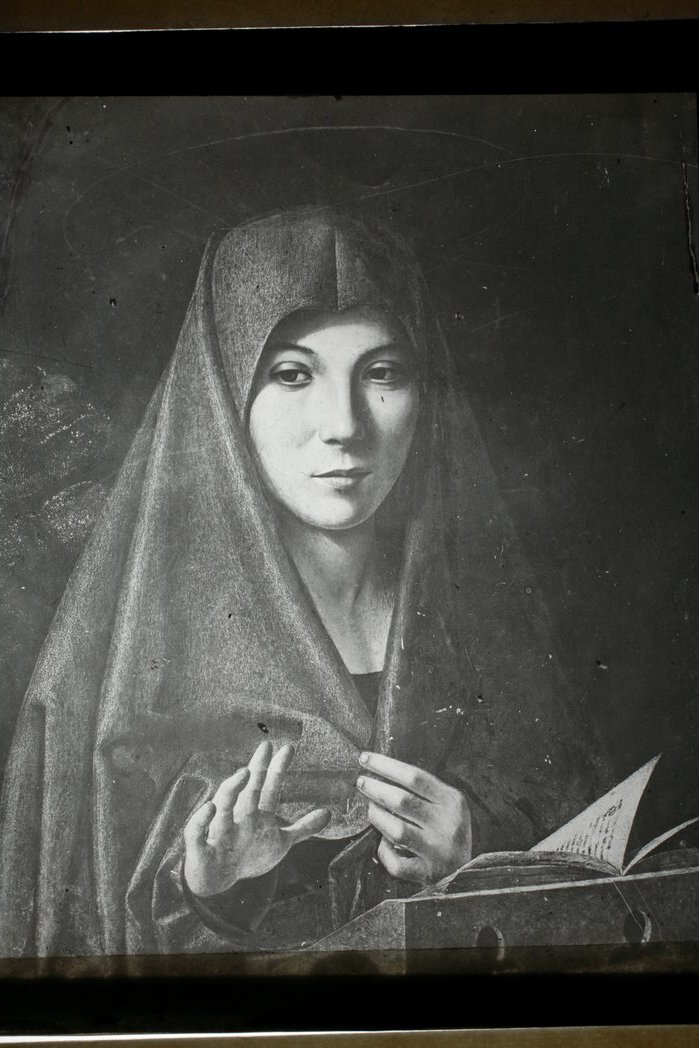Dipinti - Annunciata (positivo) di Antonello da Messina, Ditta Giacomo Brogi (XIX/ XX)