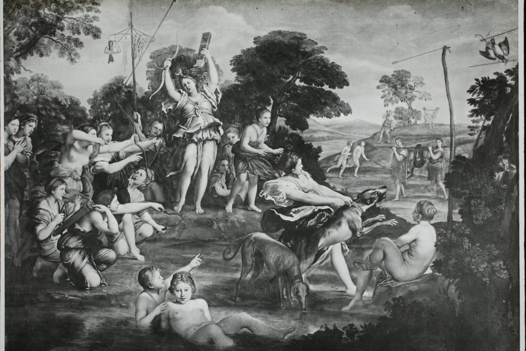 Domenichino/ La caccia di Diana/ Gallaria Borgehse/ Roma (diapositiva) di Zampieri Domenico detto Domenichino, Alinari I.D.E.A (XX)