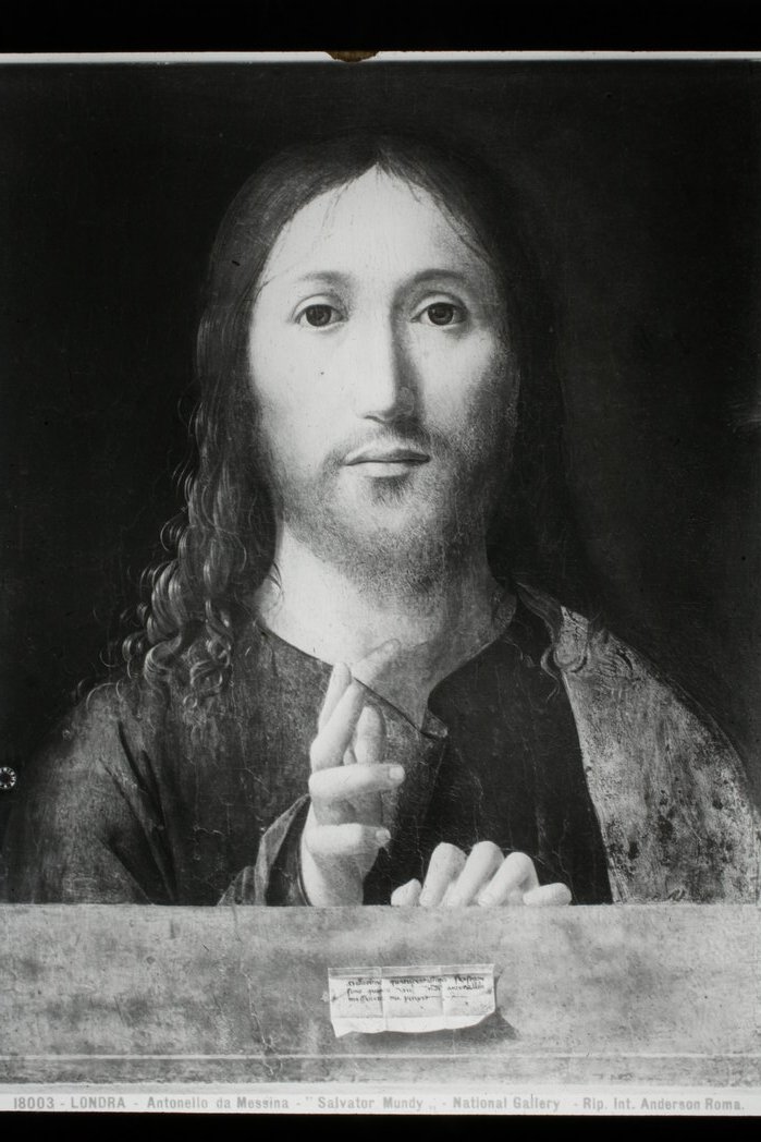 Antonello da Messina/ Salvator Mundi/ National Gallery/ Londra (diapositiva) di Antonello da Messina, Anderson, Domenico (XX)