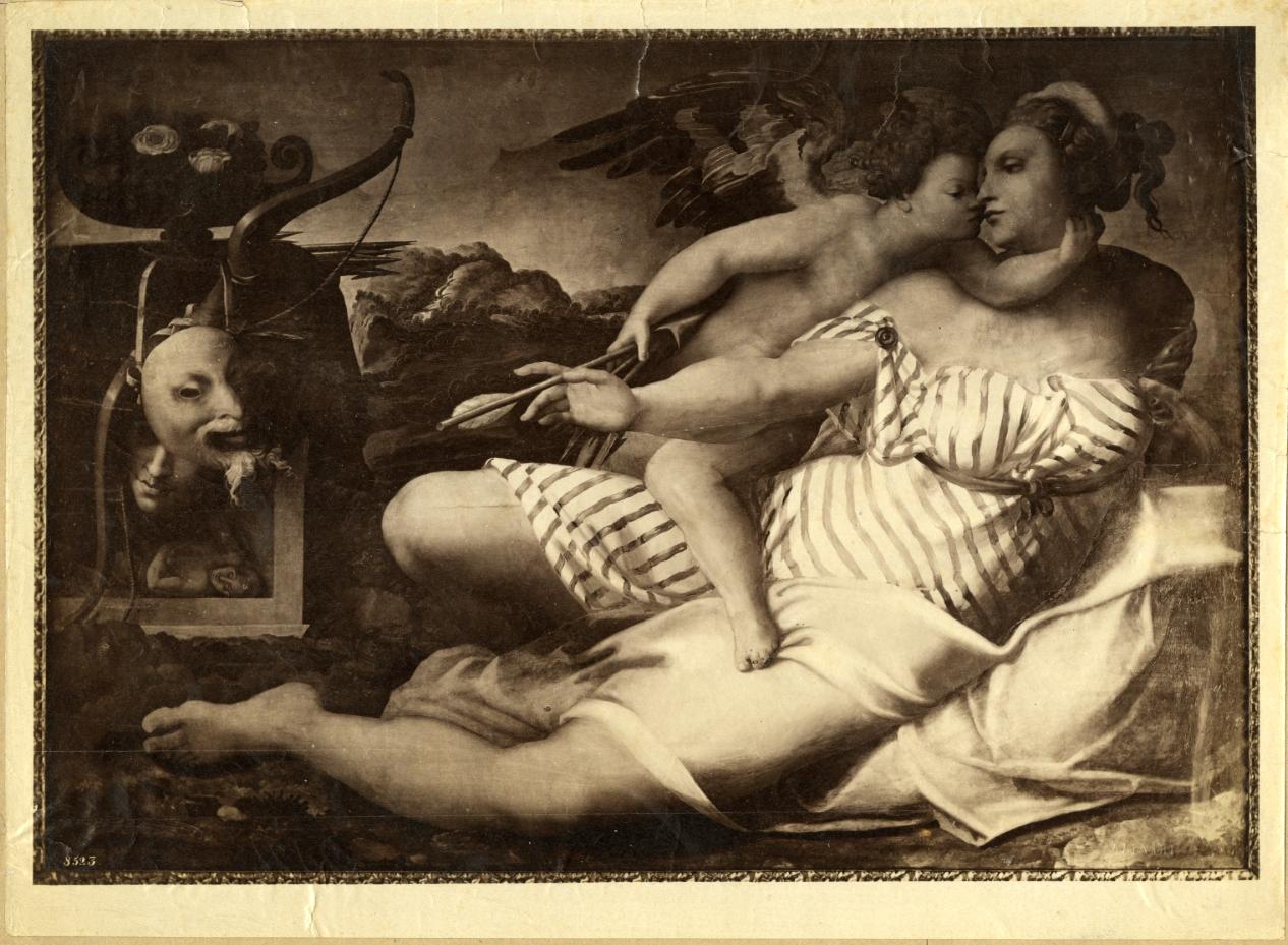 Michele di Ridolfo del Ghirlandaio/ Venere e Amore (prima del restauro)/ 1865 ca./ Roma/ Galleria Colonna (positivo) di Michele di Ridolfo del Ghirlandaio, Buonarroti, Michelangelo, Pontormo, Jacopo (attr), Anonimo (XIX)