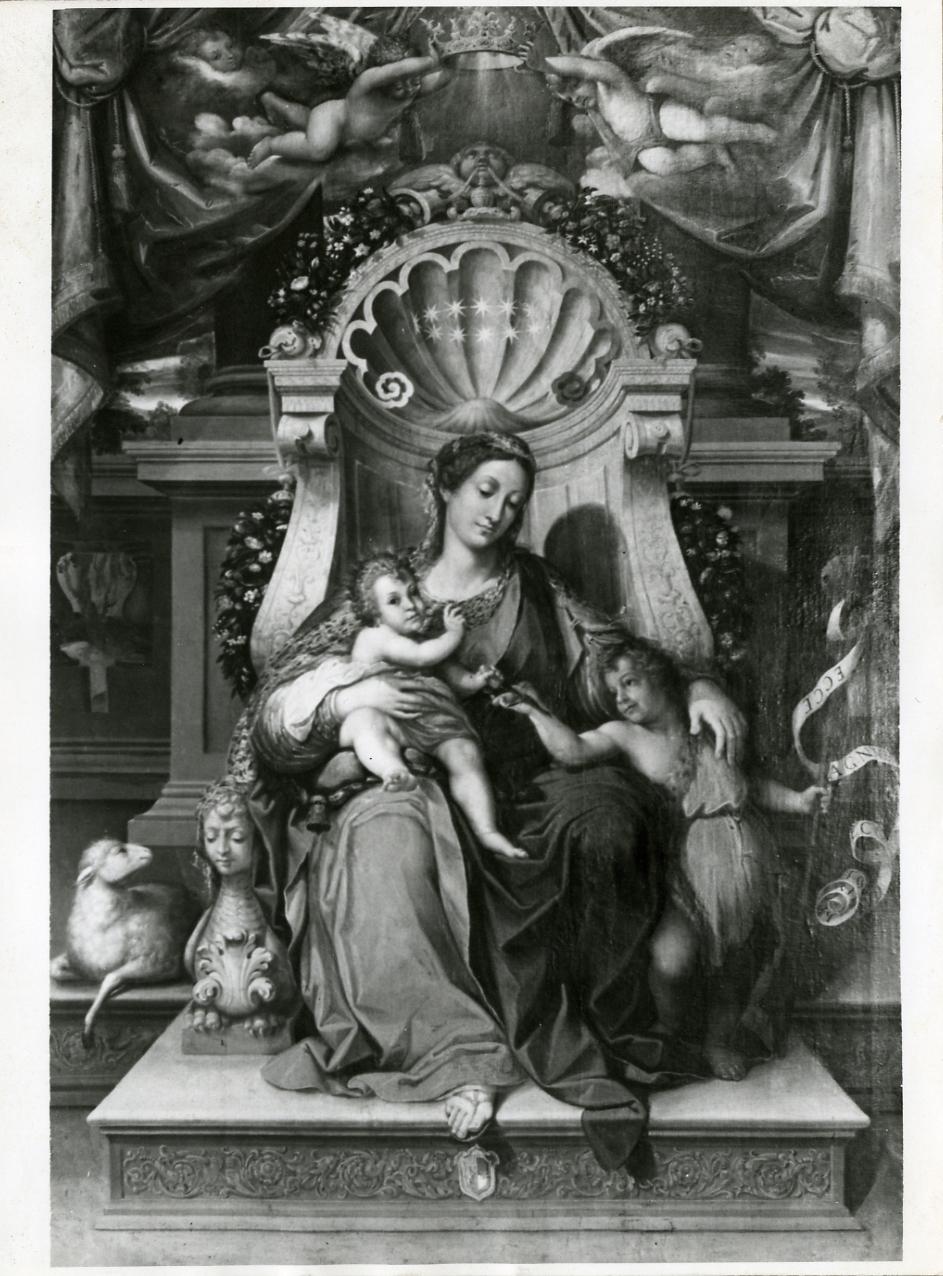 Franchi, Lorenzo/ Madonna in trono col Bambino e San Giovannino/ 1603/ Reggio Emilia/ Musei Civici/ Palazzo dei Musei - Galleria Fontanesi (positivo) di Franchi, Lorenzo (attr), Anonimo (XX)