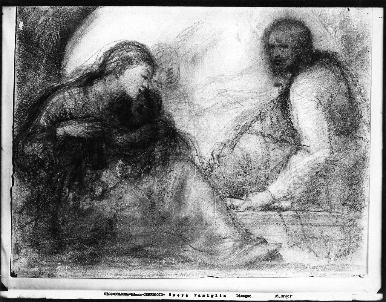 Carracci, Annibale/ Disegno con Sacra Famiglia/ Bologna/ Pinacoteca Nazionale (positivo) di Correggio, il (attr), Carracci, Annibale, Croci, Felice, FOTOFAST (ditta) (XX)