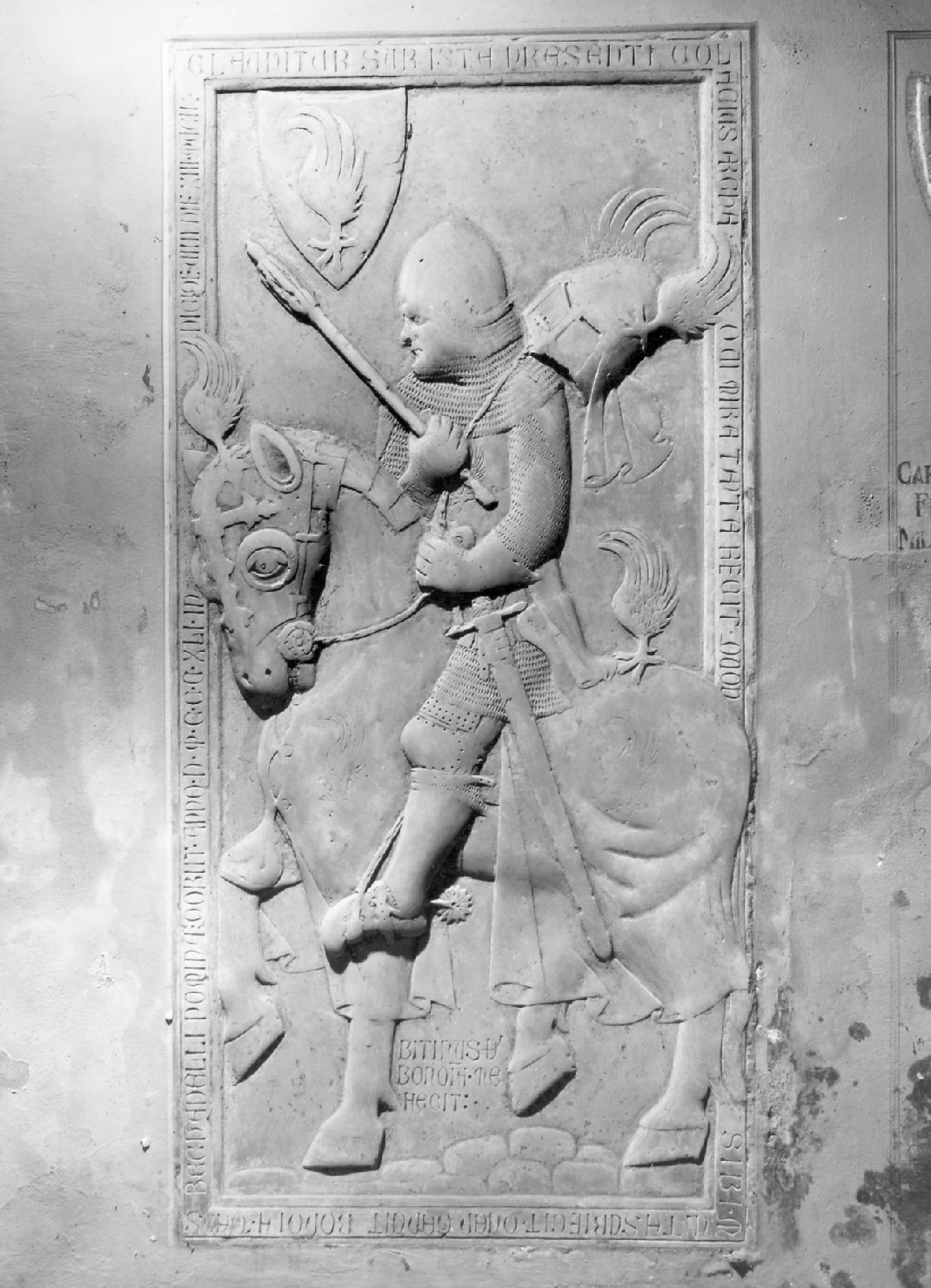 lapide tombale di Bettino da Bologna (sec. XIV)