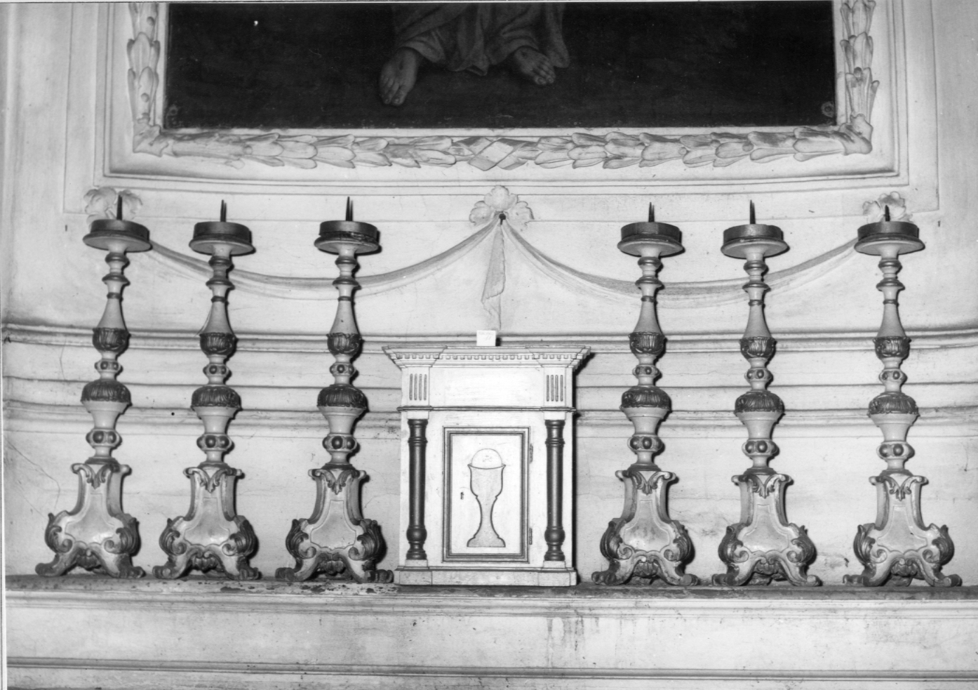 candeliere da chiesa, serie - bottega imolese (fine sec. XVIII)