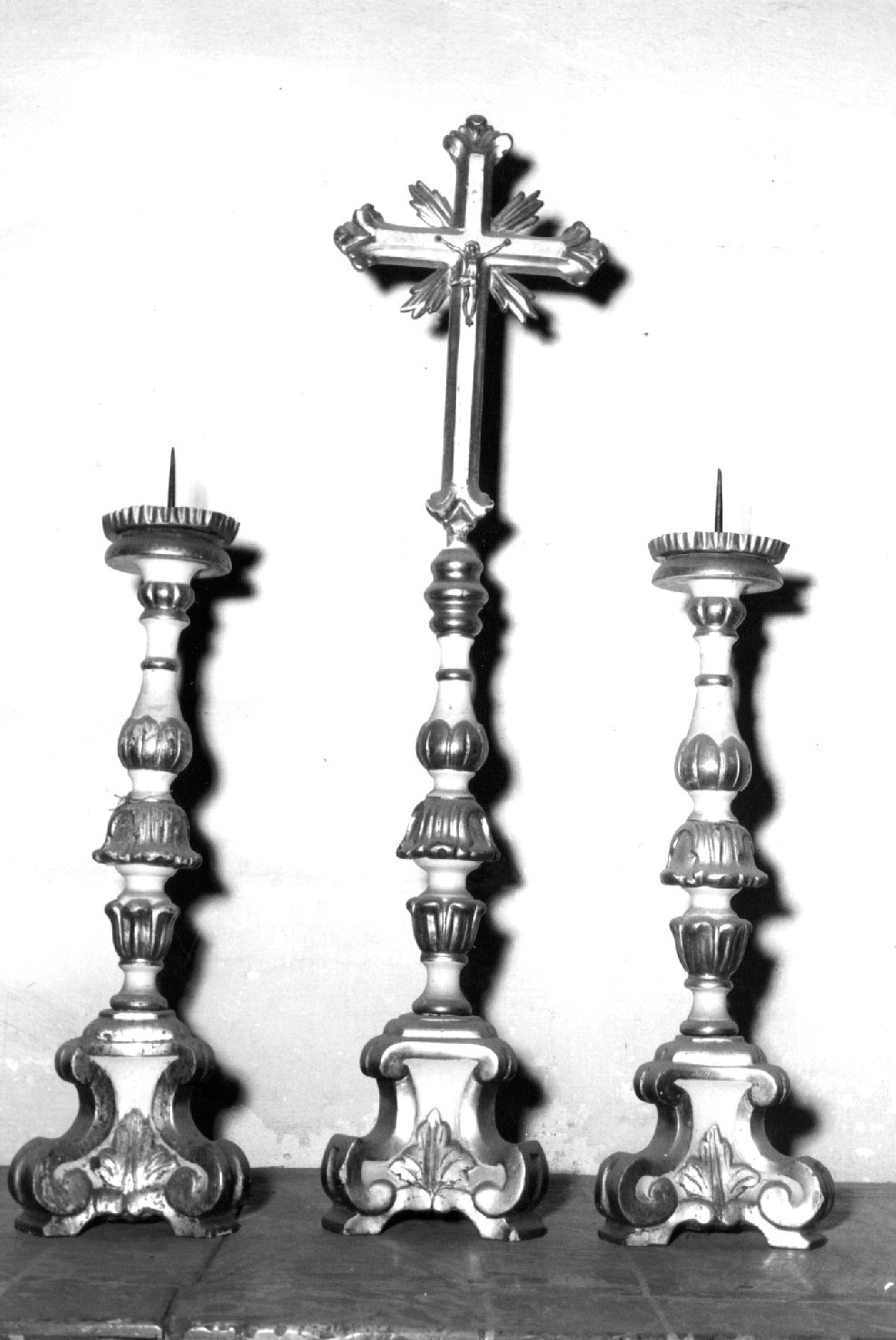 candeliere da chiesa, serie - bottega imolese (fine sec. XVIII)